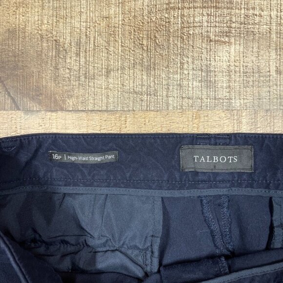 Talbots Navy High-Waist Straight Pants size 16P - Picture 2 of 4